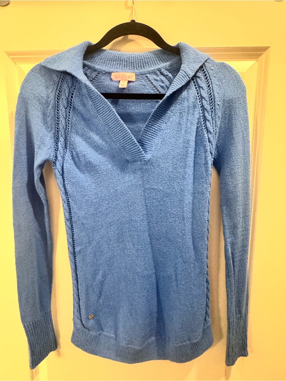 Lilly Pulitzer Blue V-Neck Nautical Sweater